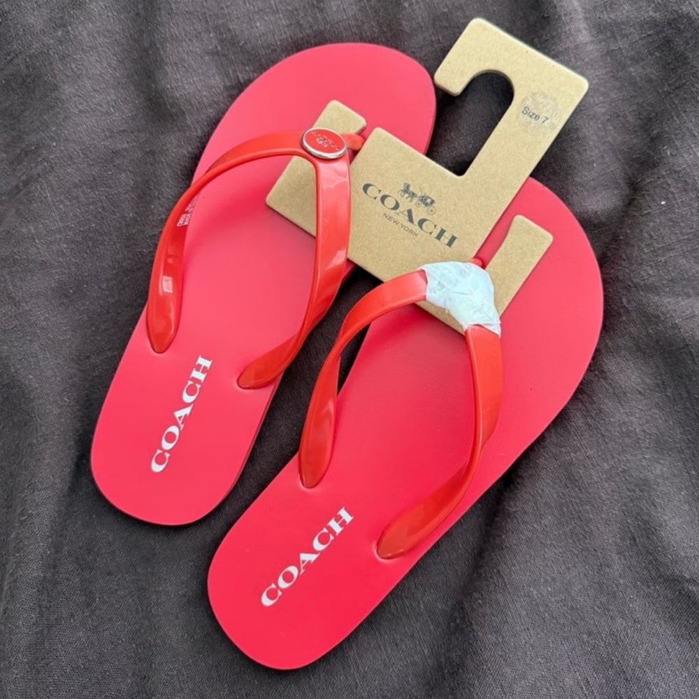 Coach Vibrant Red Sandals